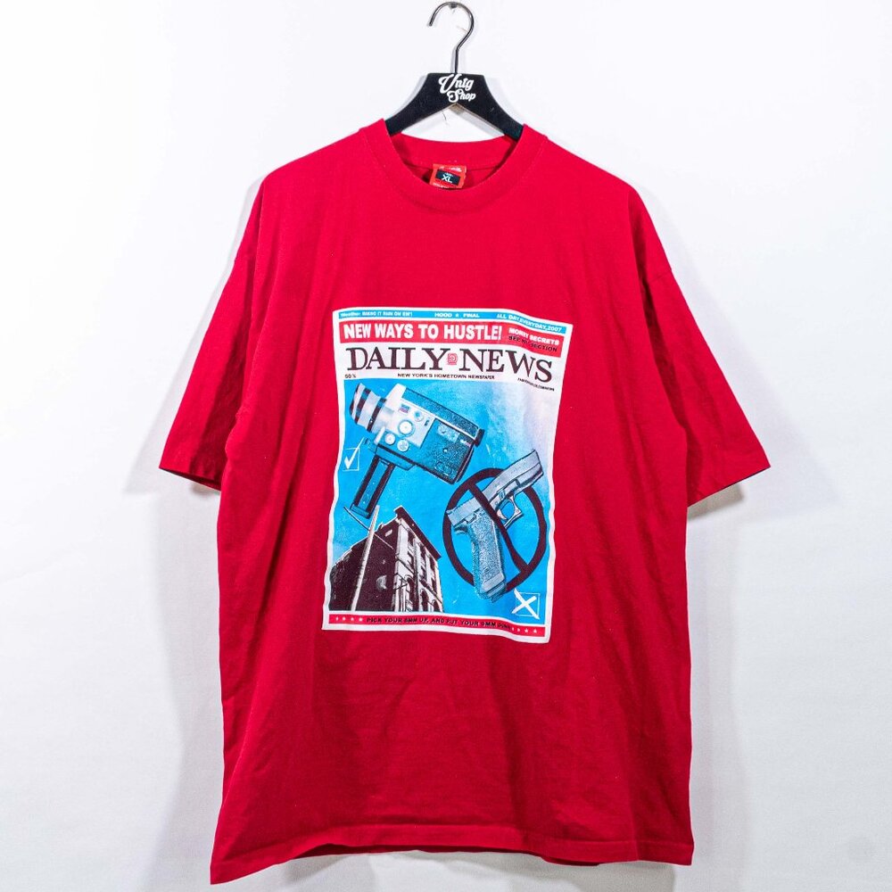 Pick Up Your 8mm Put Down Your 9mm Hustle T-Shirt XL Baggy Hip Hop Streetwear